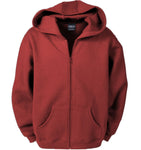 QTY 12 ALL AMERICAN CLOTHING CO. - FULL ZIP HOODED SWEATSHIRT - RED